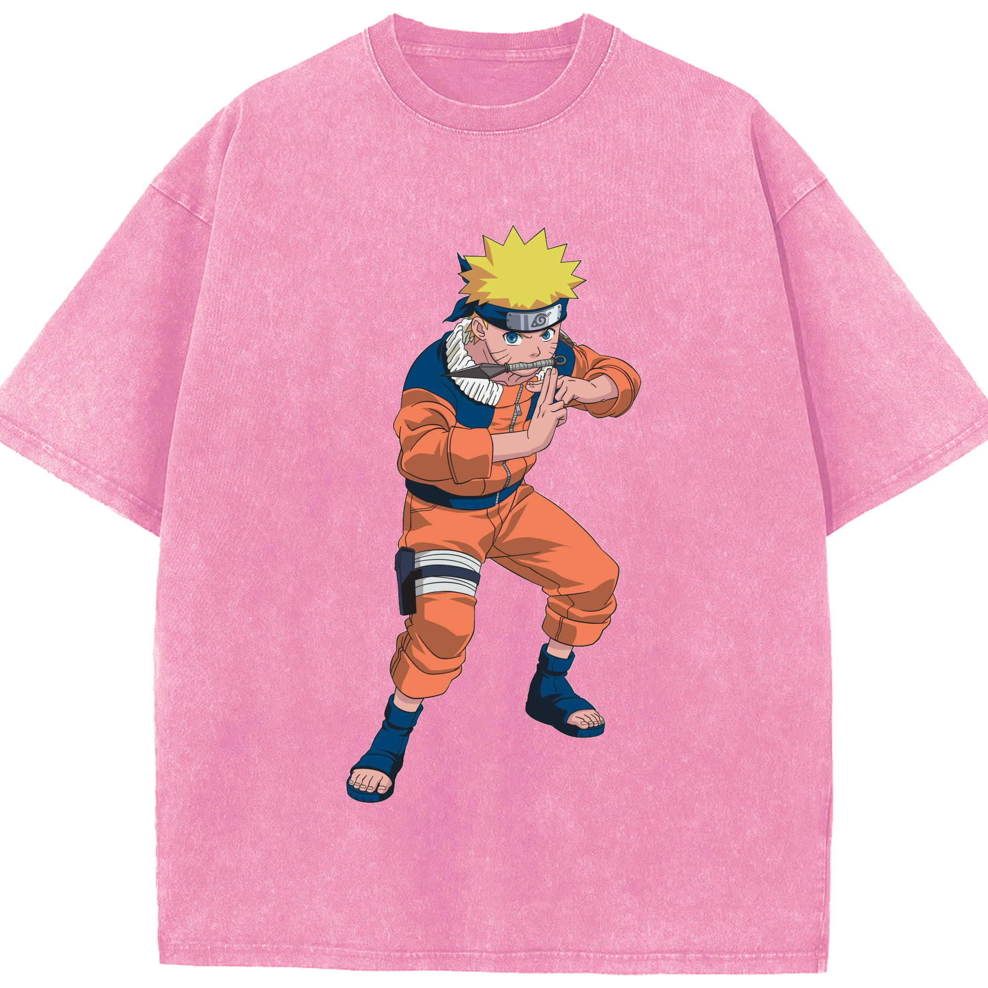 （画像用） NARUTO -ナルト- うずまき ナルト Uzumaki Naruto 綿100% ヴィンテージ風 半袖Tシャツ（フロントプリント）